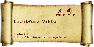 Lichtfusz Viktor névjegykártya